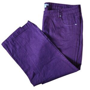 Jessica London Jeans 22W Plus Eggplant Purple 100% Cotton Straight Leg